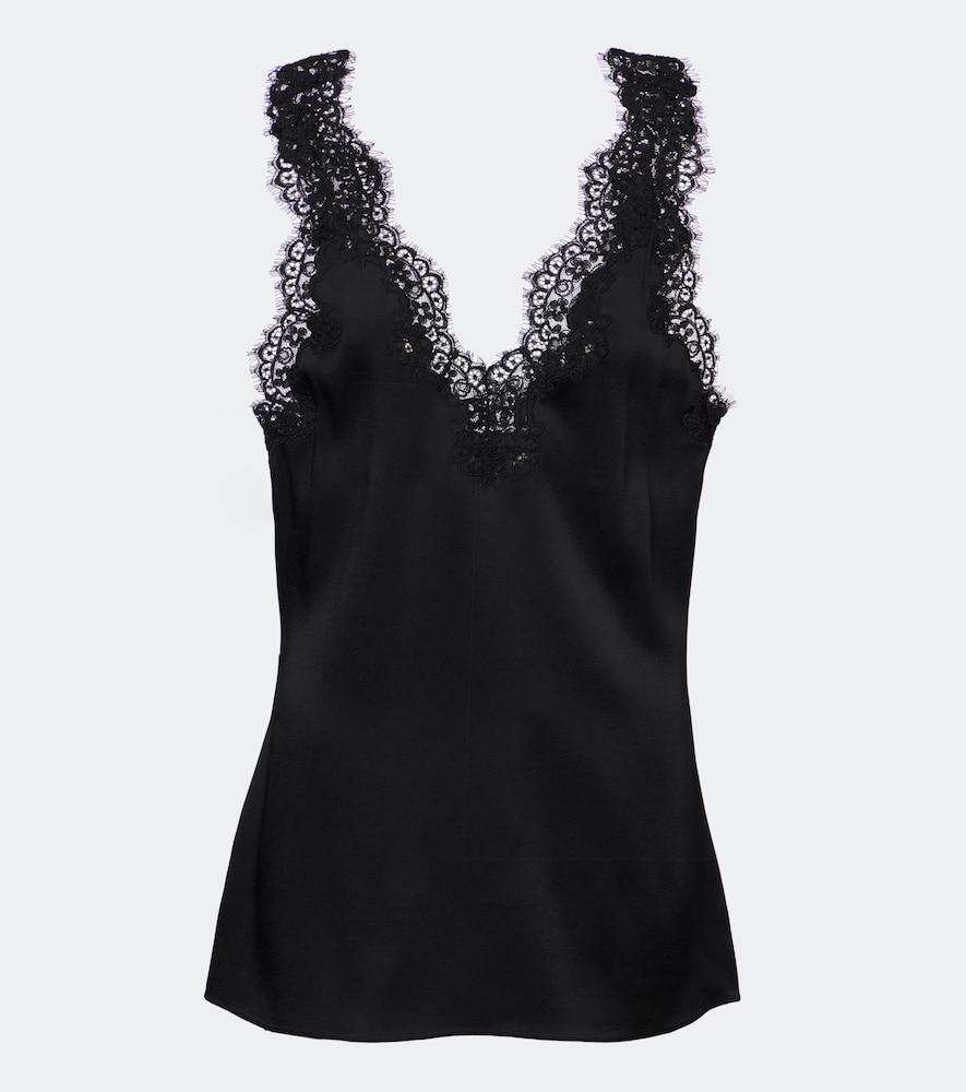 stella mccartney lace-trimmed satin top