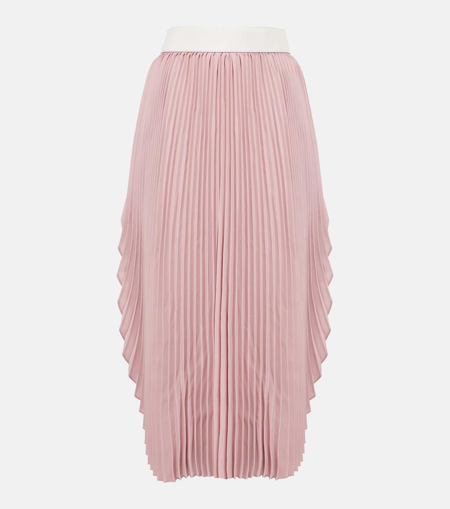 stella mccartney leather-trimmed plissé maxi skirt
