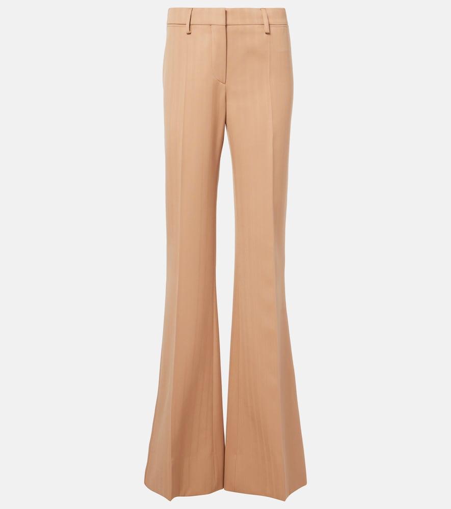 stella mccartney low-rise striped wool flared pants