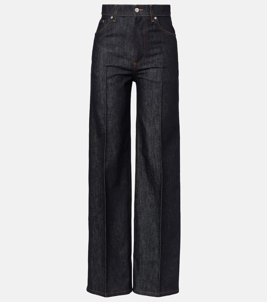 stella mccartney mid-rise wide-leg jeans