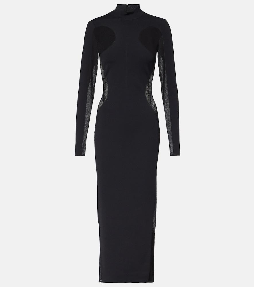 stella mccartney miracle mesh-paneled knitted maxi dress
