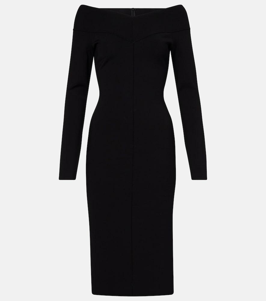 stella mccartney off-shoulder jersey midi dress