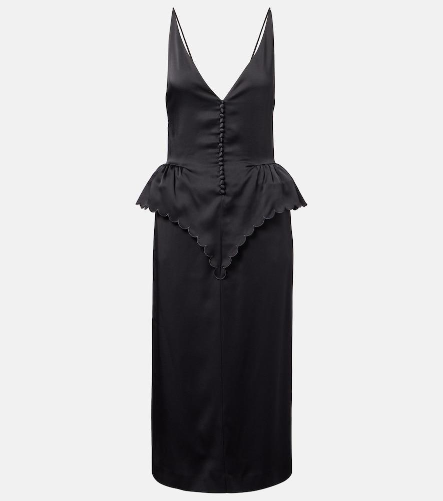 stella mccartney open-back peplum satin midi dress
