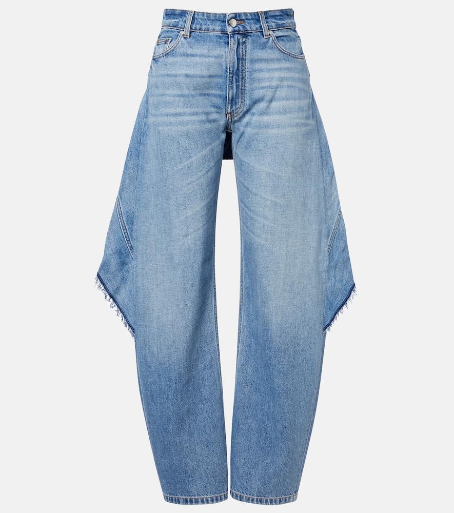 stella mccartney paneled barrel-leg jeans