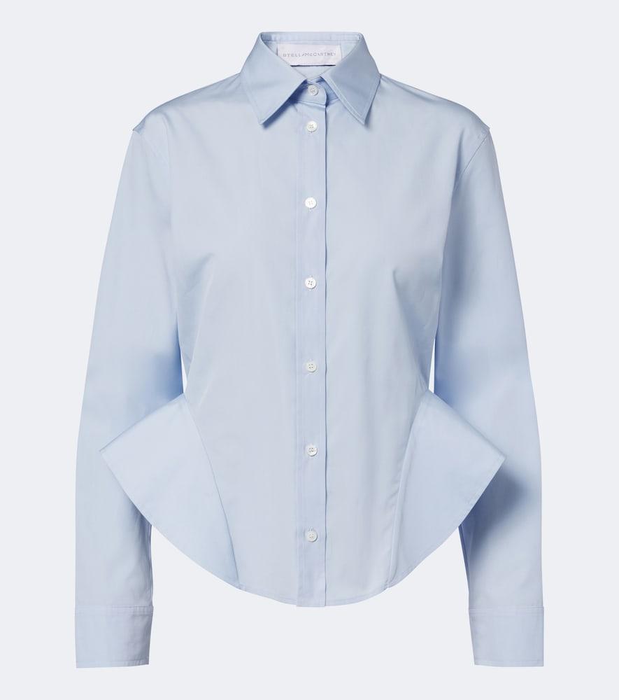 stella mccartney peplum cotton poplin shirt