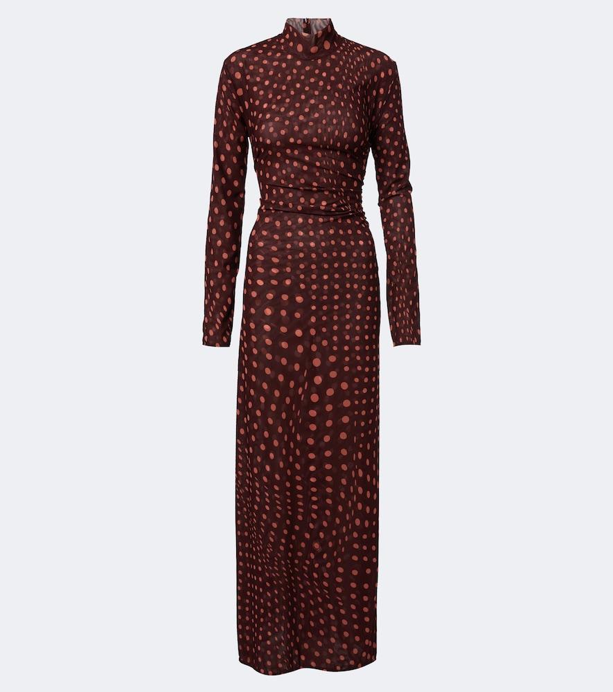 stella mccartney polka dot mesh maxi dress