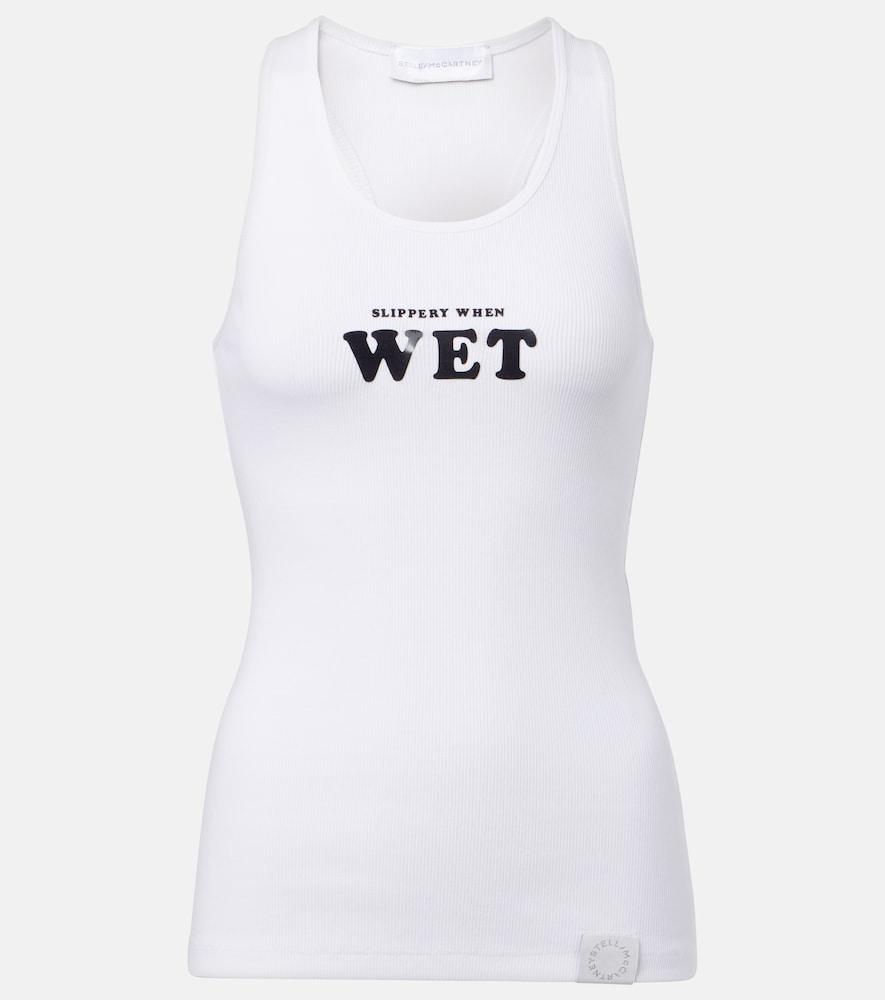 stella mccartney printed cotton-blend tank top