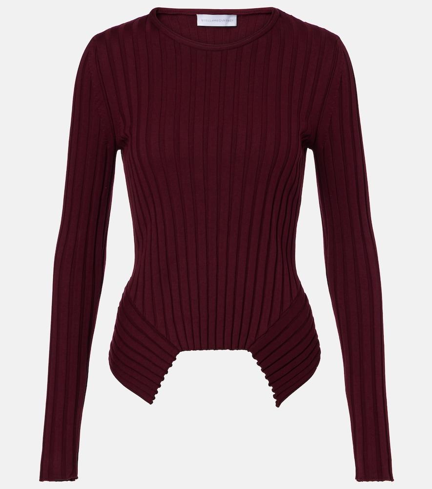stella mccartney ribbed-knit cotton top