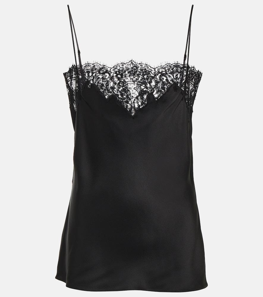 stella mccartney satin and lace tank top