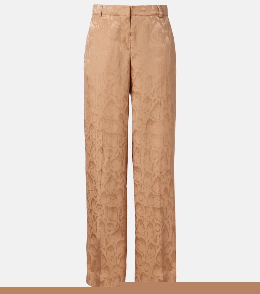 stella mccartney silk-blend wide-leg pants