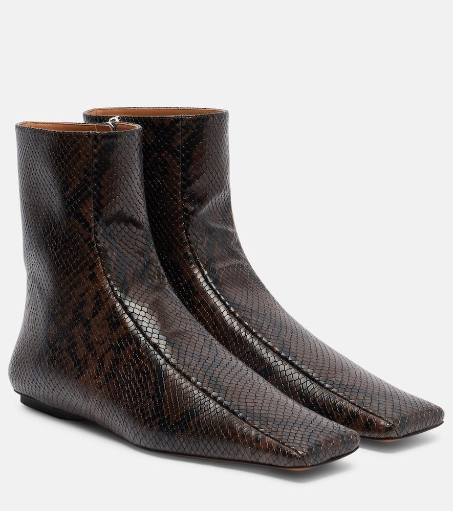 stella mccartney snake-effect ankle boots