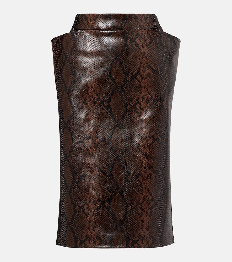 stella mccartney snake-effect midi skirt