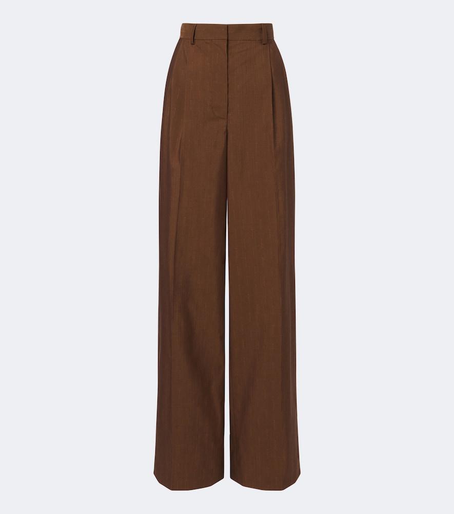 stella mccartney wool and silk wide-leg pants