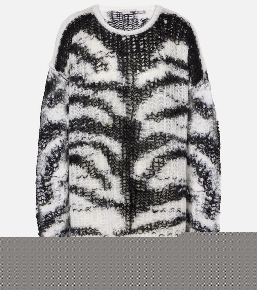 stella mccartney zebra-print wool-blend sweater