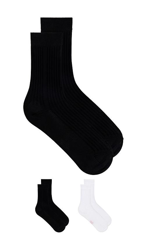 stems silky rib set of two in black.