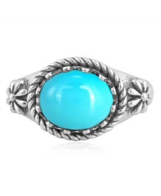 sterling silver sleeping beauty turquoise east west ring size
