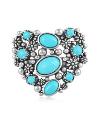 sterling silver sleeping beauty turquoise heart ring size 11