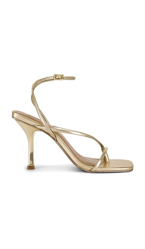 steve madden annie heel in metallic gold. - size 10 (also in 9.5)