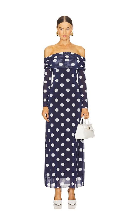 steve madden aurelia dress in navy. - size l (also in s, xs, m)