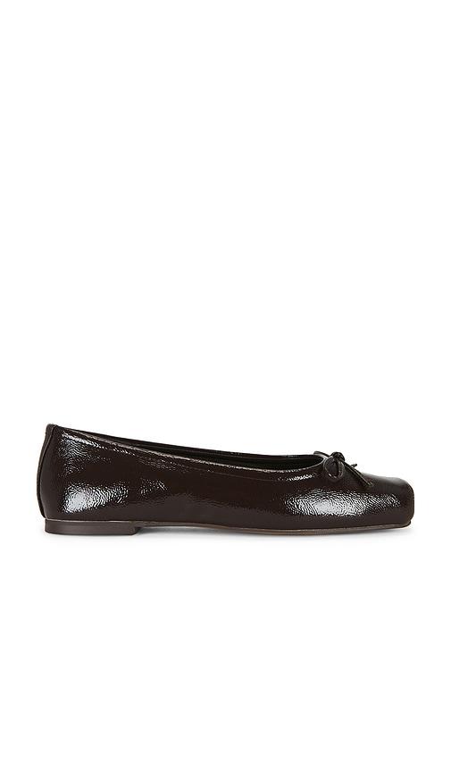 steve madden eleve flat in brown crinkle patent in chocolate. - size 10 (also in 6, 6.5, 7, 7.5, 8, 8.5, 9, 9.5)
