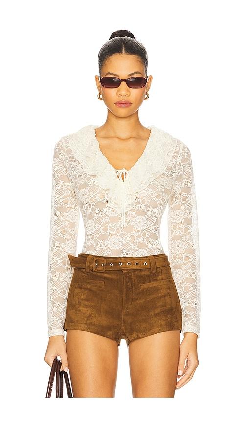 steve madden elvie top in cream. - size l (also in s, xs, m)