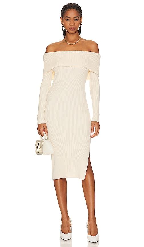 steve madden francesca knit dress in white. - size l (also in m)