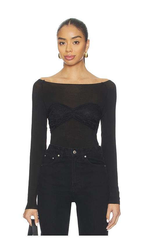 steve madden hailey top in black. - size l (also in m, s, xl)