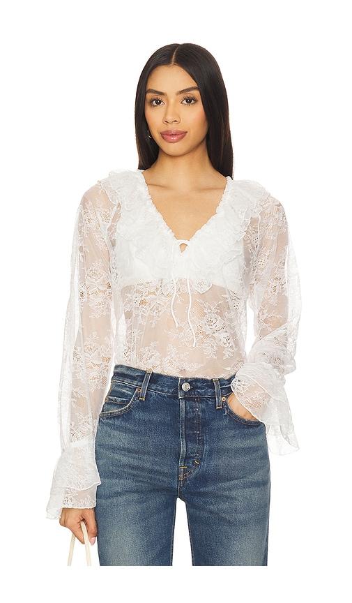 steve madden hampton blouse in white. - size s (also in xs)