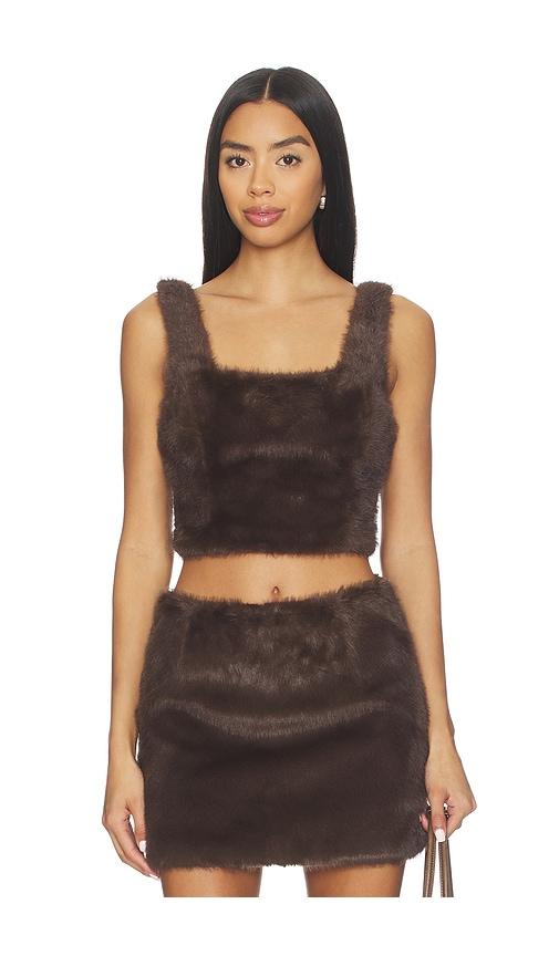steve madden hannia top in brown. - size 0 (also in 4, 2, 6, 8, 10, 12)