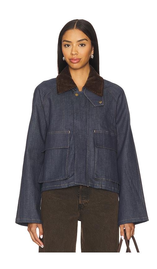 steve madden justina jacket in denim-dark. - size l (also in m)