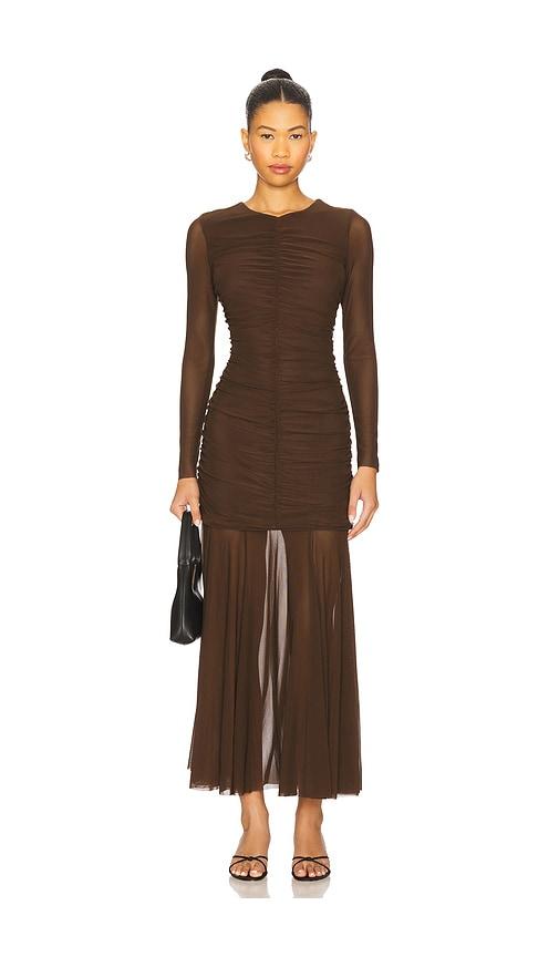 steve madden kiara dress in chocolate. - size l (also in s, xs, m)