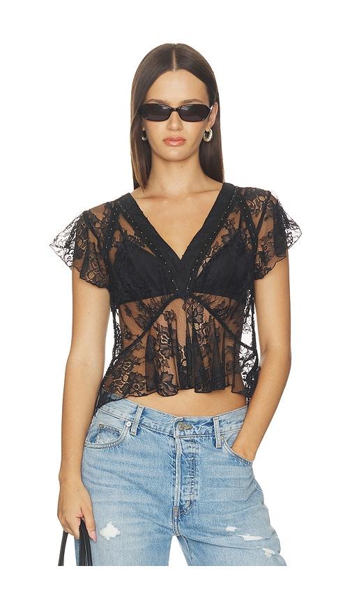 steve madden leyla top in black. - size l (also in xs, s, m, xl)