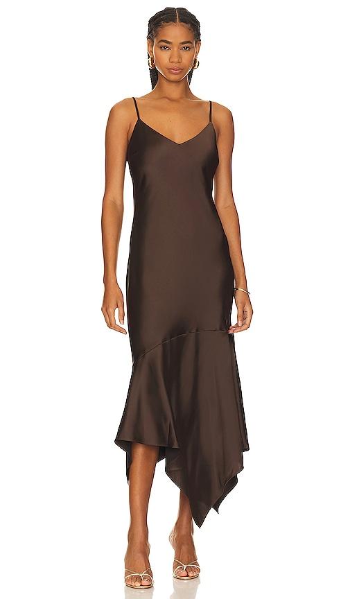 steve madden lucille slip dress in chocolate. - size l (also in m)