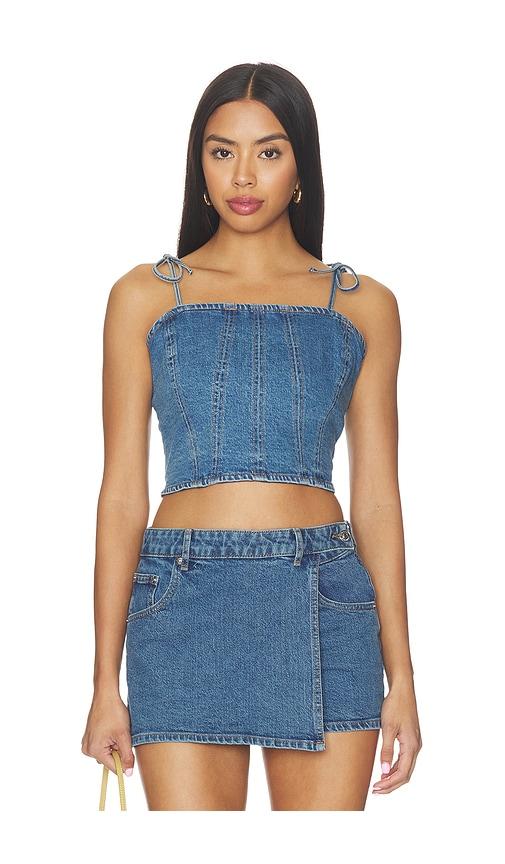 steve madden meaghan top in blue. - size l (also in m, s, xl, xs)