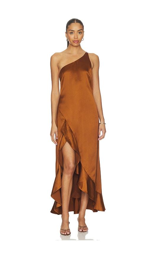 steve madden mindy dress in metallic copper. - size 0 (also in 4, 2, 6, 8, 10, 12)