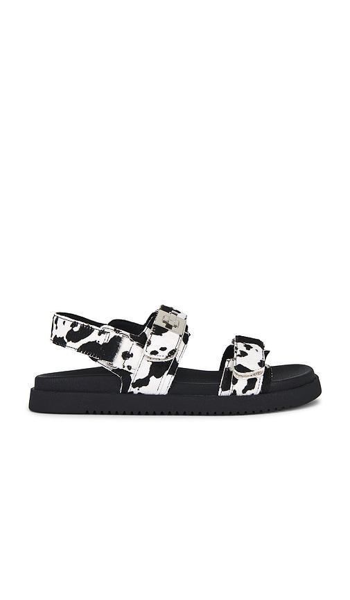 steve madden mona sandal in black,white. - size 6 (also in 6.5)