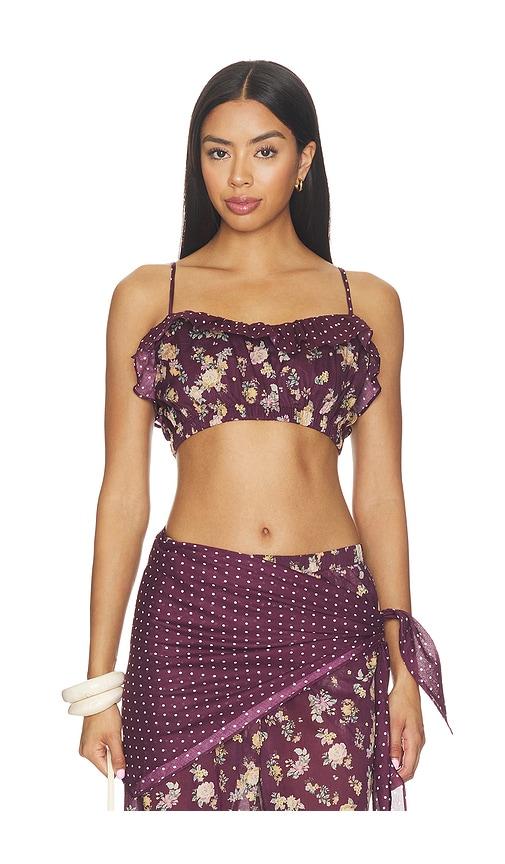 steve madden rubie top in wine. - size l (also in xs, s, m, xl)