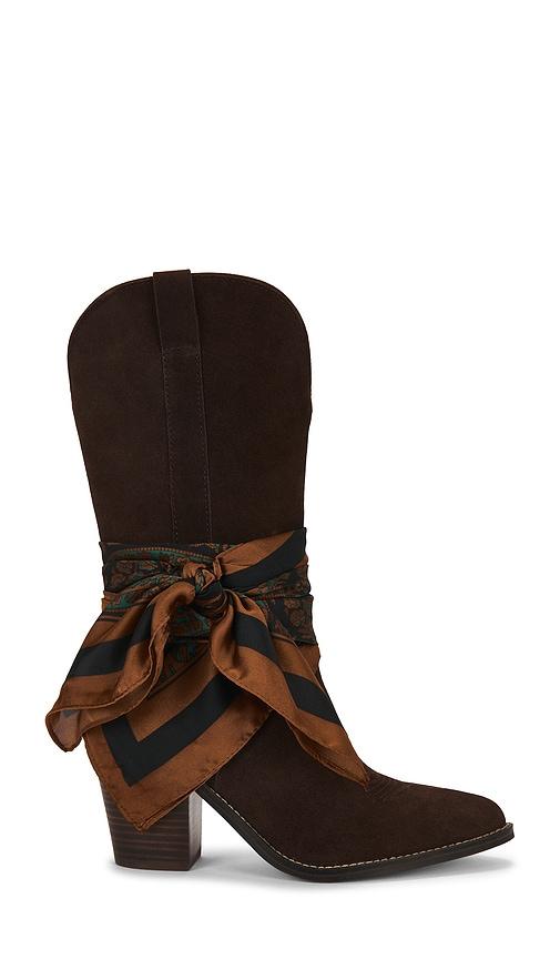 steve madden sally scarf boot in brown. - size 10 (also in 6.5, 7, 9.5)