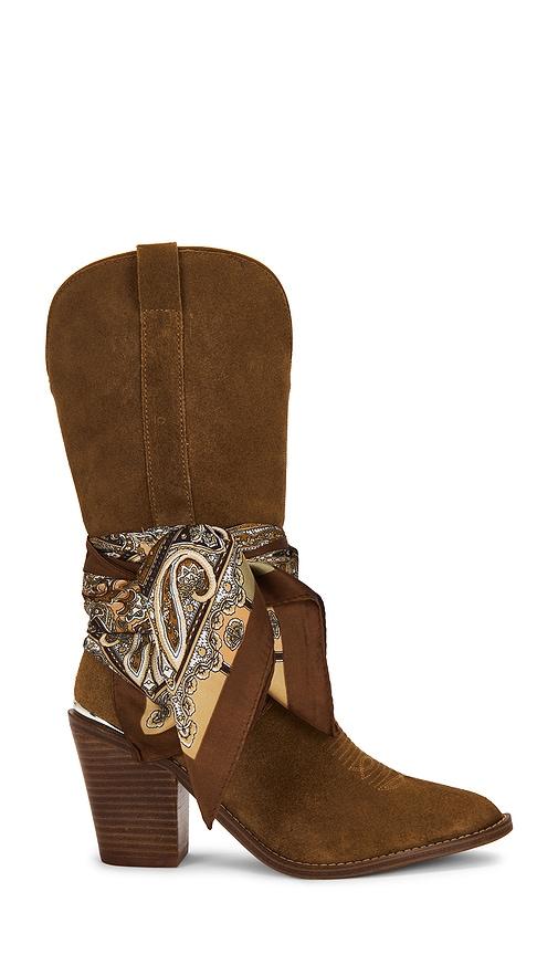 steve madden sally scarf boots in brown. - size 10 (also in 8.5, 9)