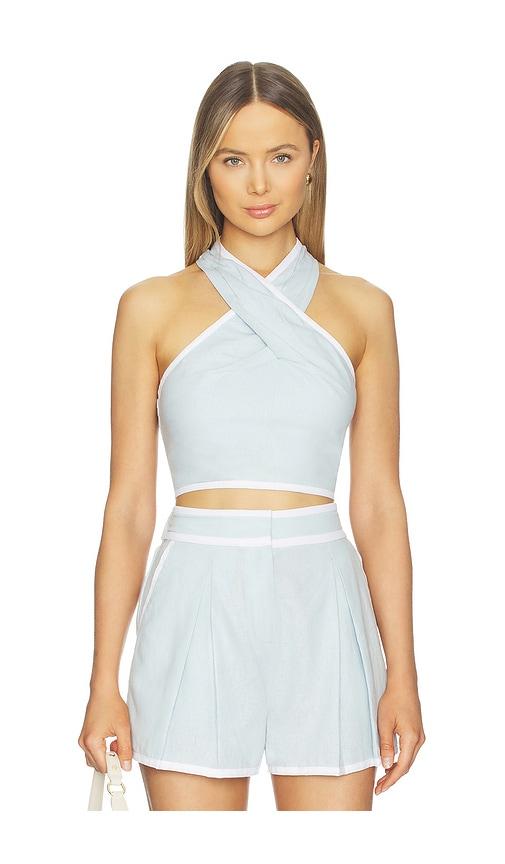 steve madden winnie top in baby blue. - size l (also in m, xl)