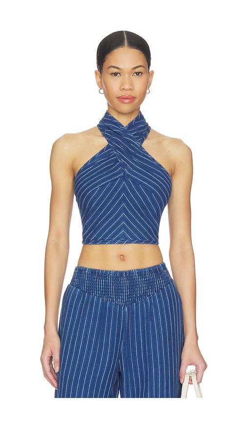 steve madden winnie top in navy. - size l (also in s, xs, m, xl)