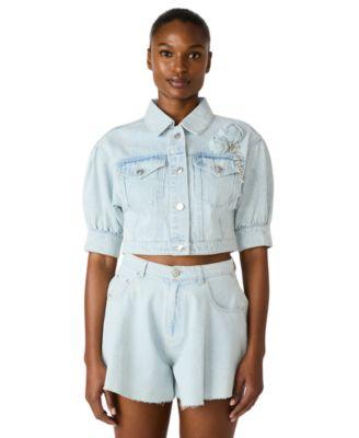 steve madden womens serafina collared jacket soph low rise shorts