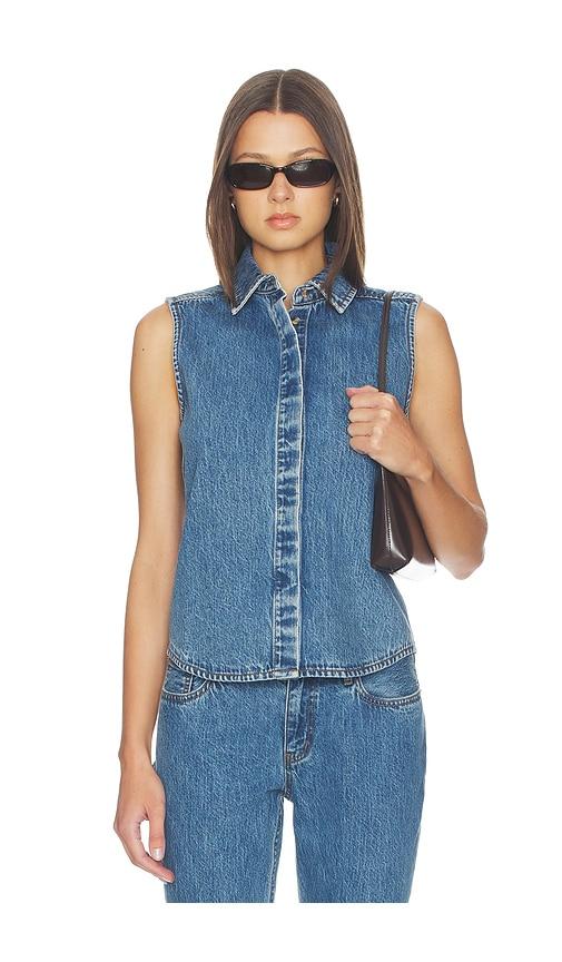 still here emma top in blue. - size l (also in s, m, xxl/2x)
