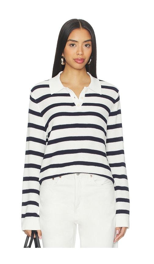 stitches & stripes beth polo in navy,white. - size l (also in m, s, xs)