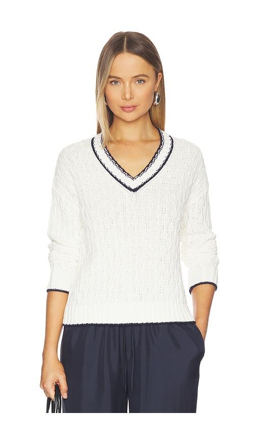 stitches & stripes flannery v-neck pullover in white. - size m (also in xs, s)