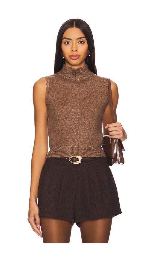 stitches & stripes remy sleeveless top in brown. - size l (also in s, xs, xl)