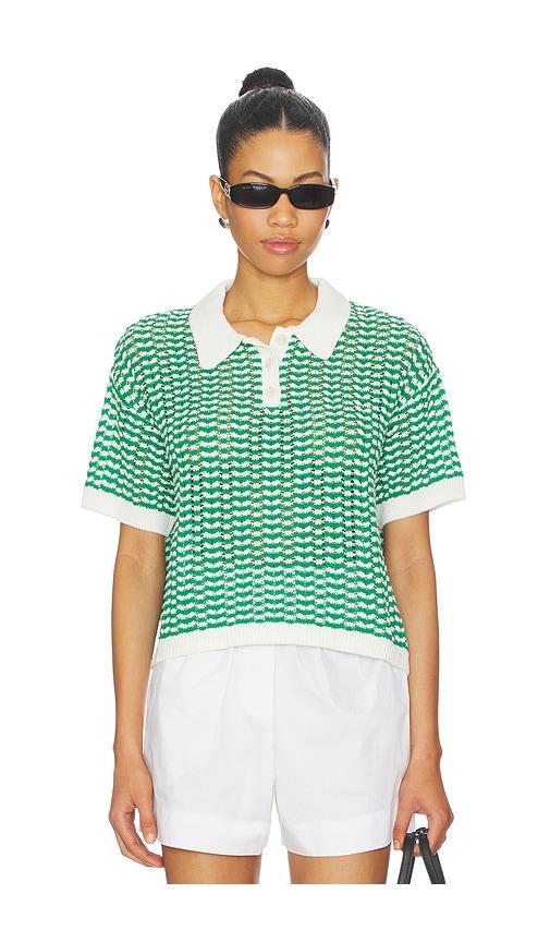 stitches & stripes tinsley polo tee in green. - size l (also in xs, s, m)