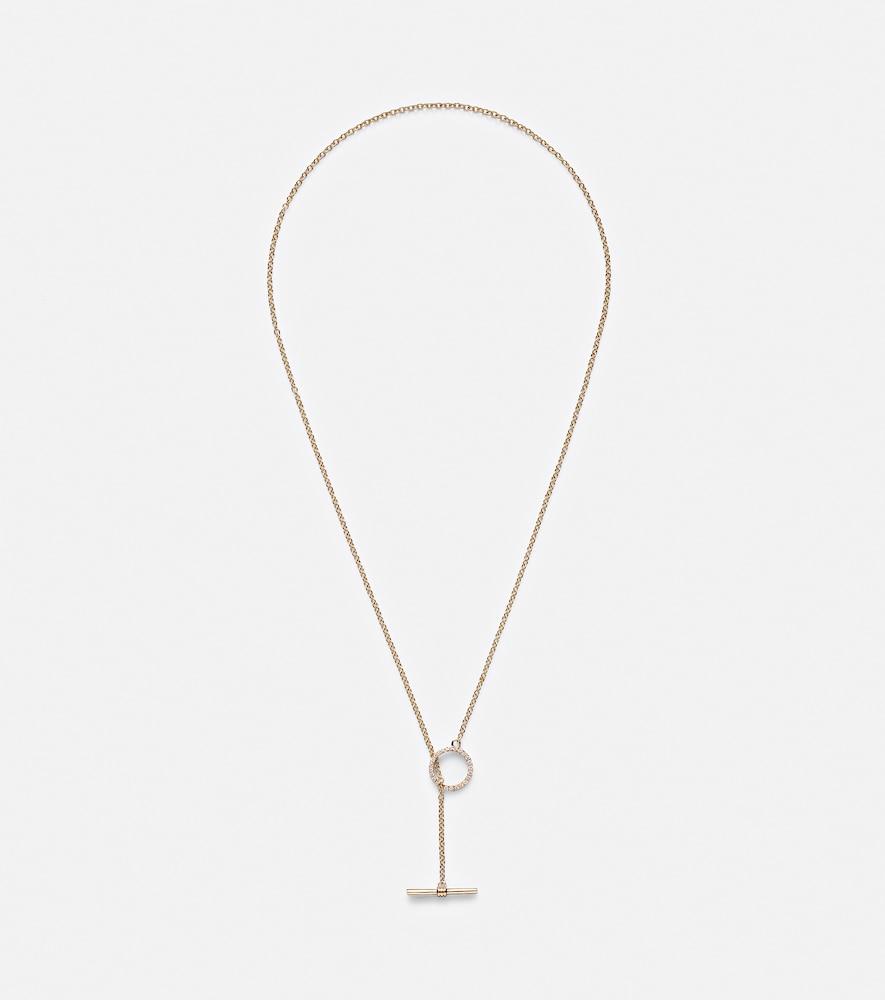 stone and strand 10kt gold necklace with diamonds
