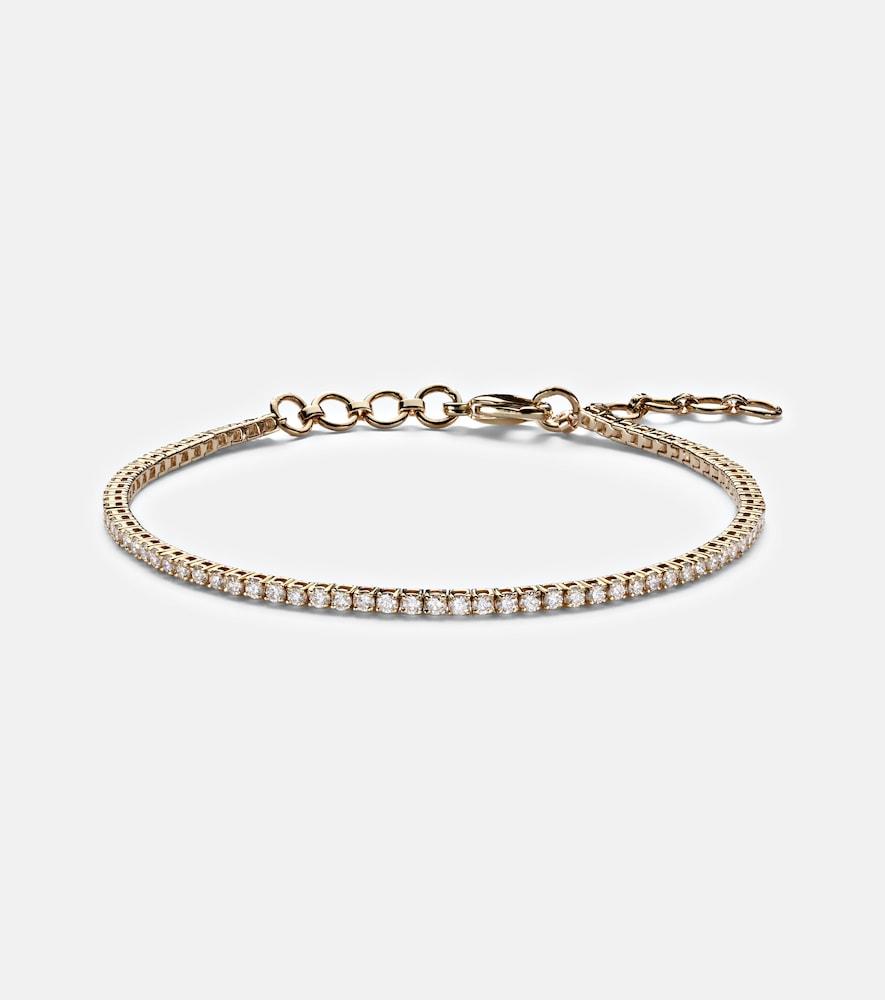stone and strand 14kt gold bracelet with diamonds