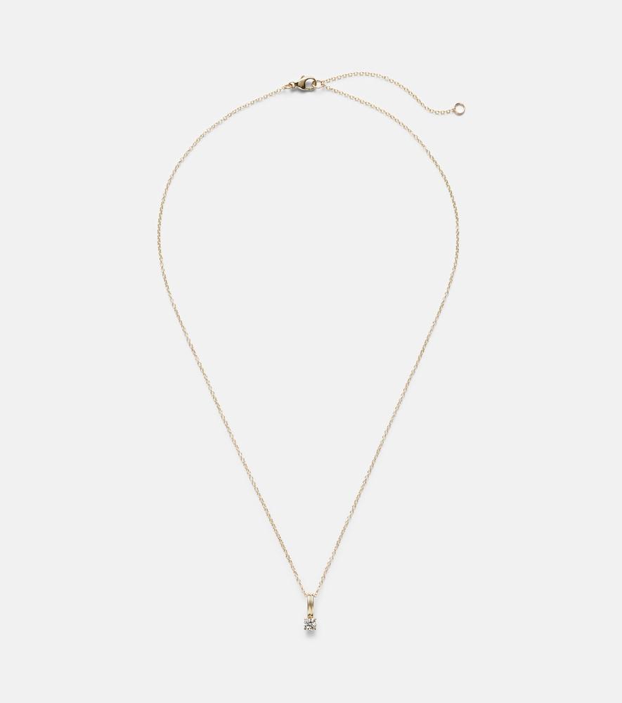 stone and strand 14kt gold charm necklace with diamonds